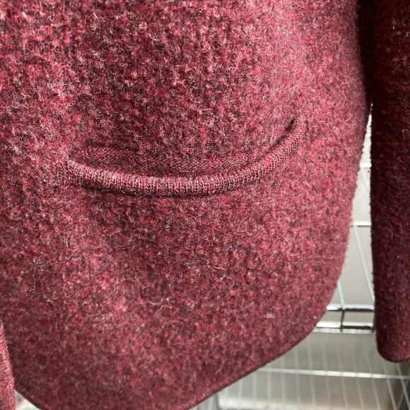 Eileen Fisher Burgundy Cotton Lambswool Blend Jacket Size M Petite Lagenlook - Picture 10 of 13